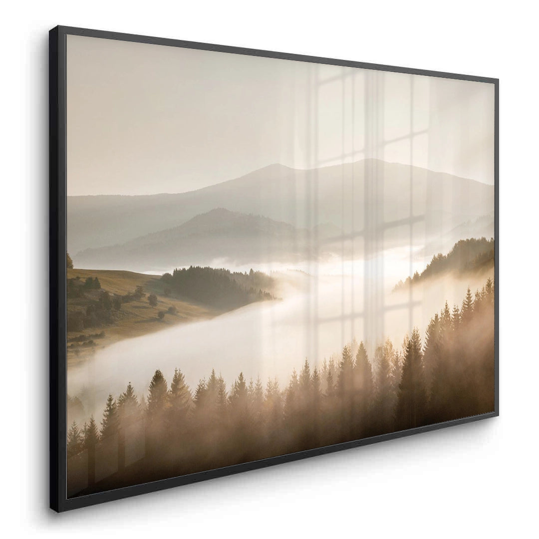 2Minimalist Foggy Pine Landscape - Fine Art