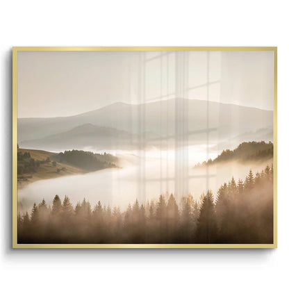Minimalist Foggy Pine Landscape - Fine Art