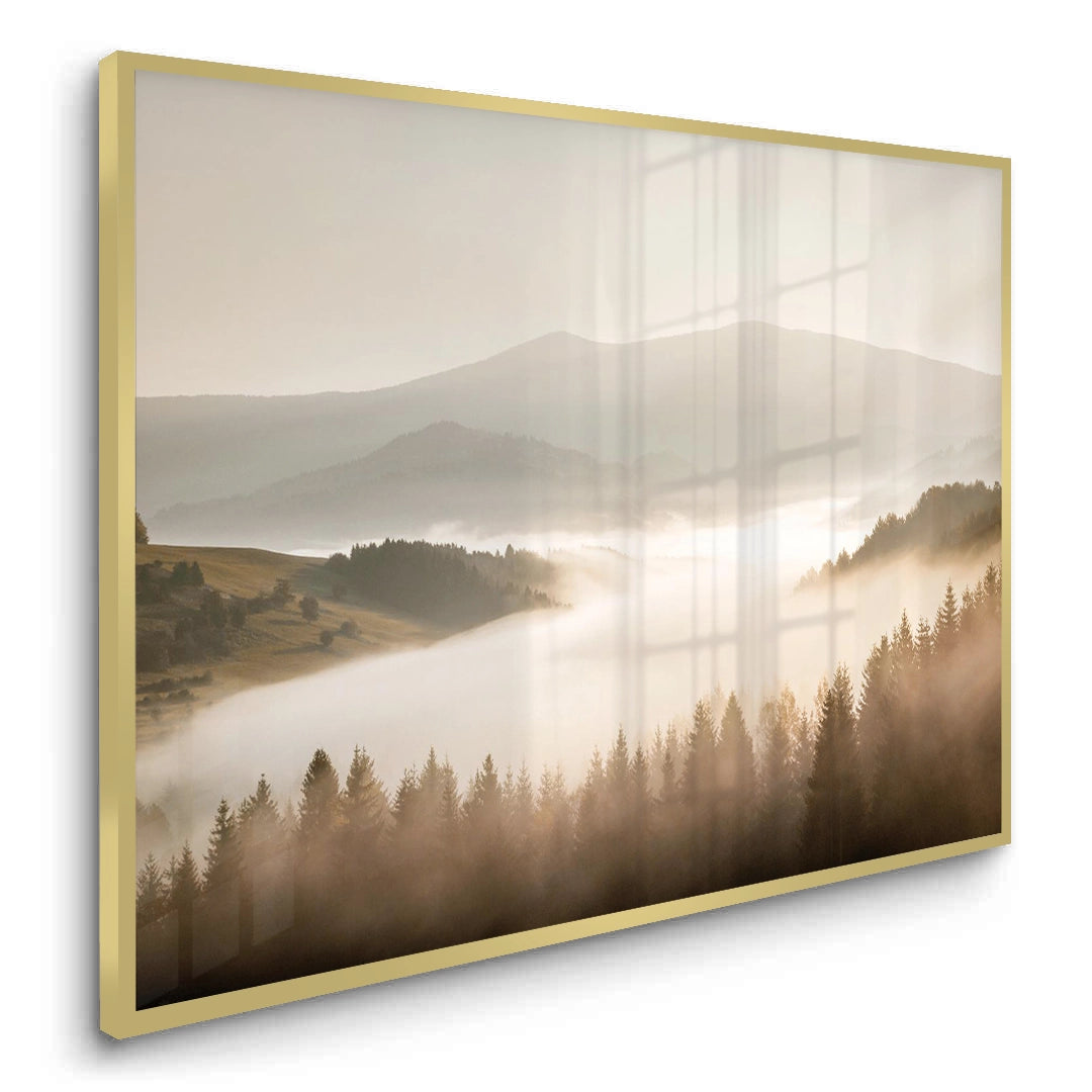 2Minimalist Foggy Pine Landscape - Fine Art