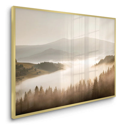 Minimalist Foggy Pine Landscape - Fine Art