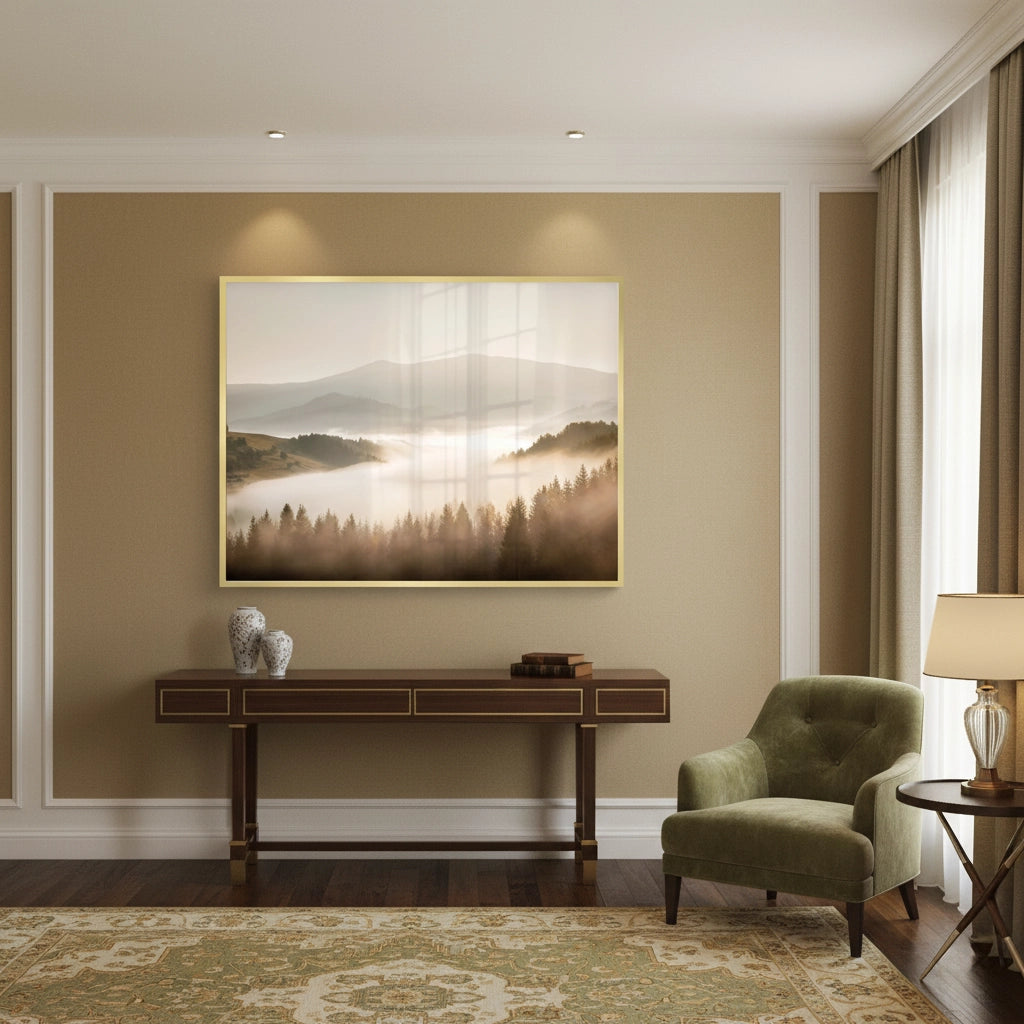 2Minimalist Foggy Pine Landscape - Fine Art