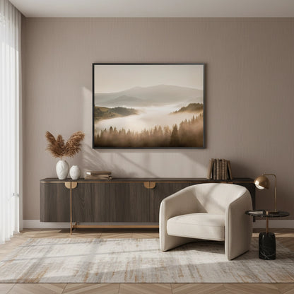 Minimalist Foggy Pine Landscape - Fine Art