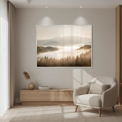 Minimalist Foggy Pine Landscape - Fine Art