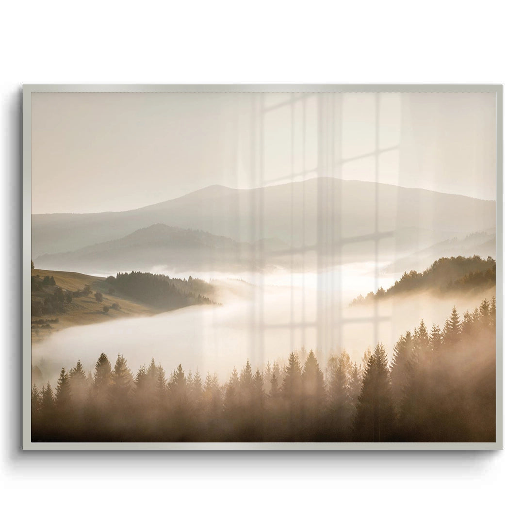 2Minimalist Foggy Pine Landscape - Fine Art