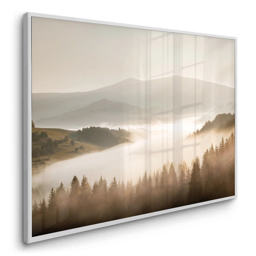 2Minimalist Foggy Pine Landscape - Fine Art