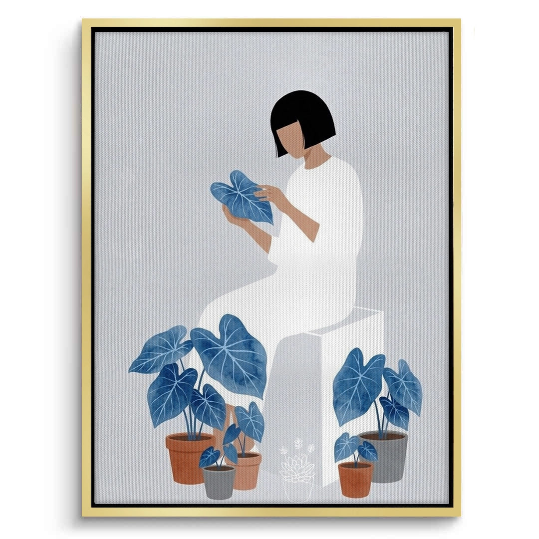 2Minimalist Girl and Botanicals - Canvas