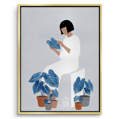 Minimalist Girl and Botanicals - Canvas