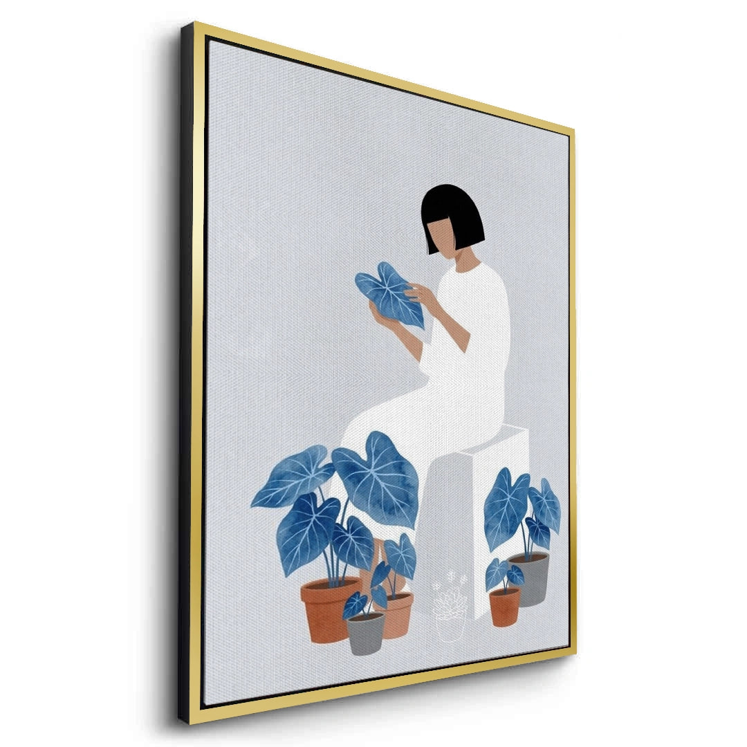 2Minimalist Girl and Botanicals - Canvas