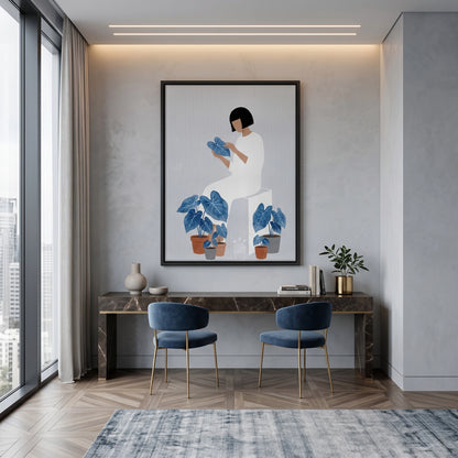 Minimalist Girl and Botanicals - Canvas