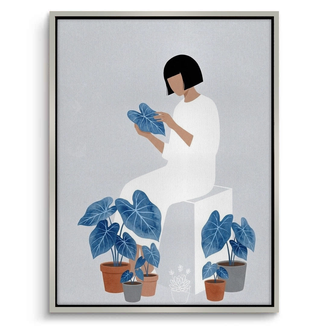 2Minimalist Girl and Botanicals - Canvas