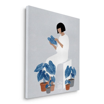 Minimalist Girl and Botanicals - Canvas