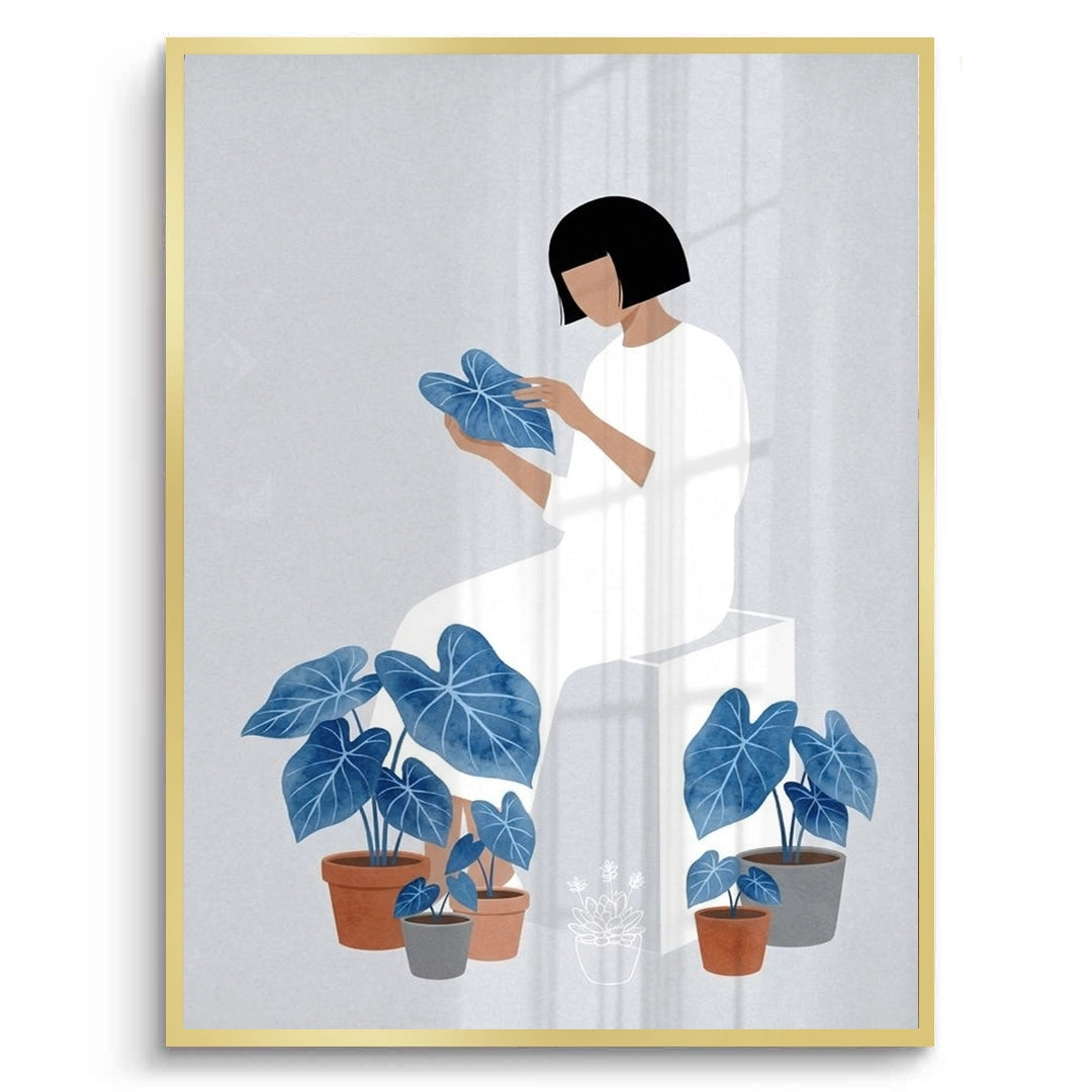 2Minimalist Girl and Botanicals - Fine Art