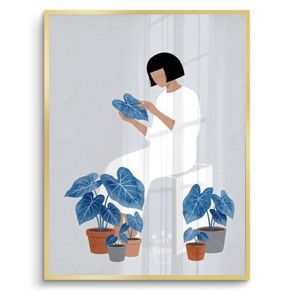 Minimalist Girl and Botanicals - Fine Art