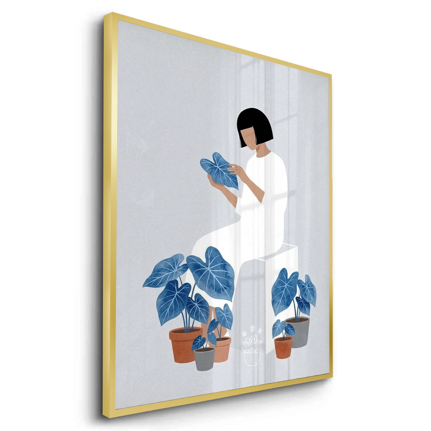 2Minimalist Girl and Botanicals - Fine Art