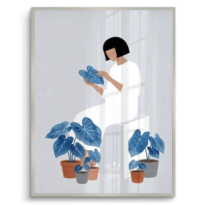 Minimalist Girl and Botanicals - Fine Art