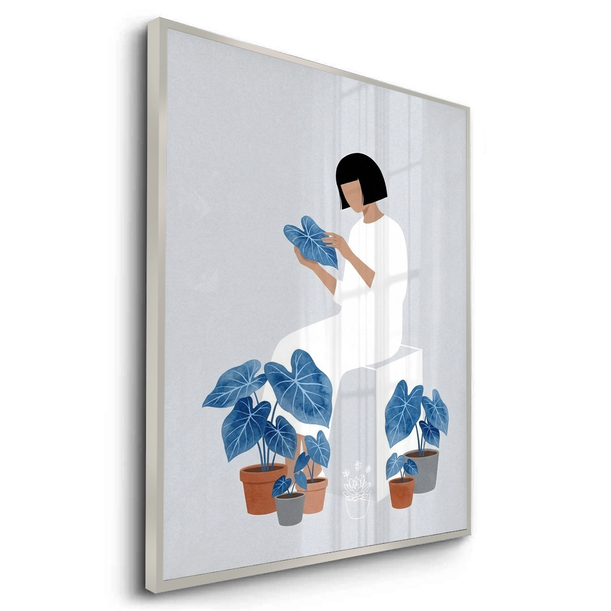 Minimalist Girl and Botanicals - Fine Art