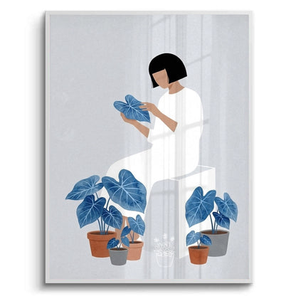 Minimalist Girl and Botanicals - Fine Art