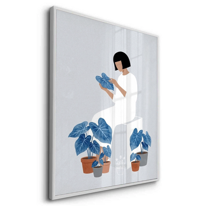 Minimalist Girl and Botanicals - Fine Art