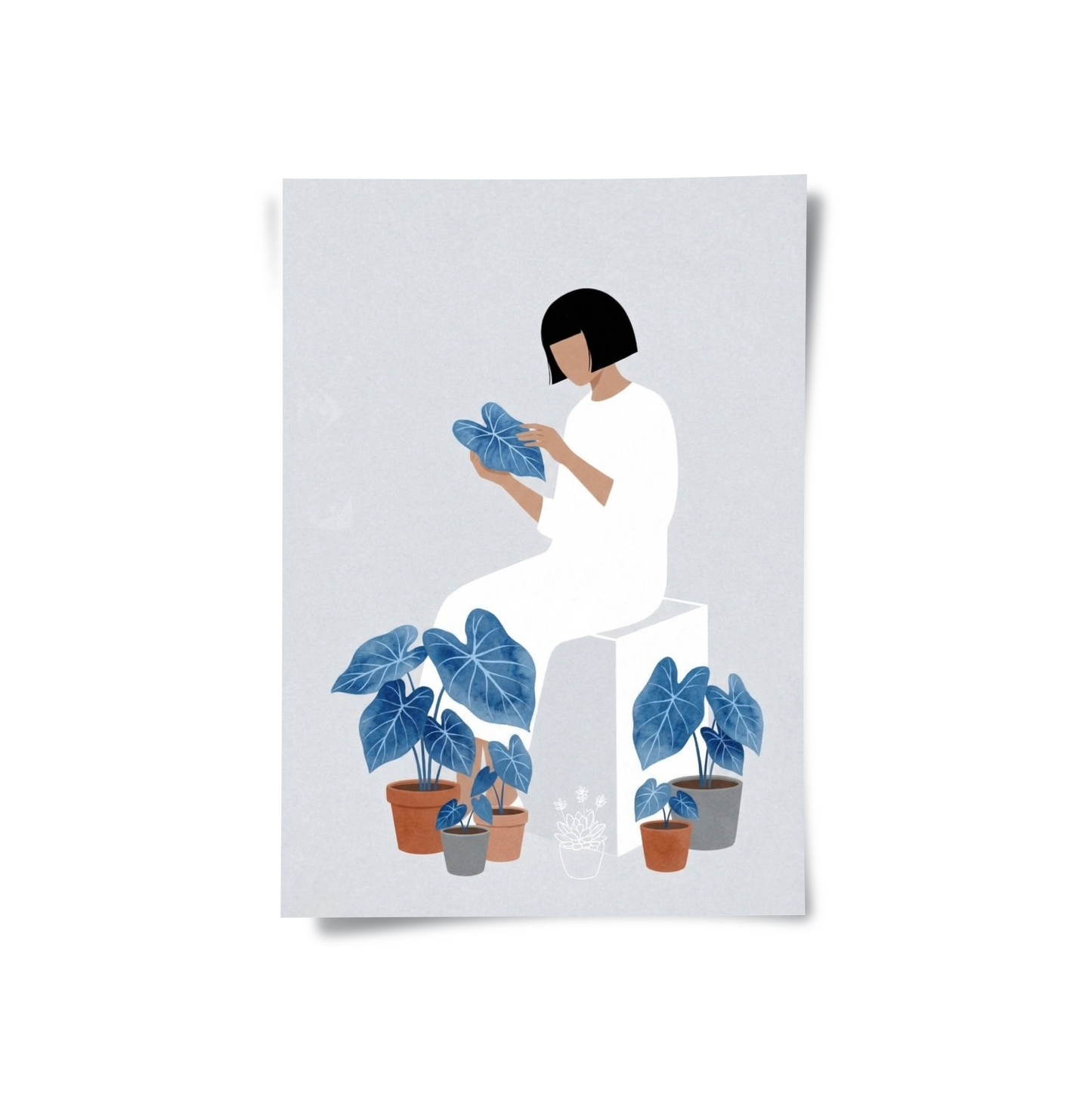 2Minimalist Girl and Botanicals - Poster