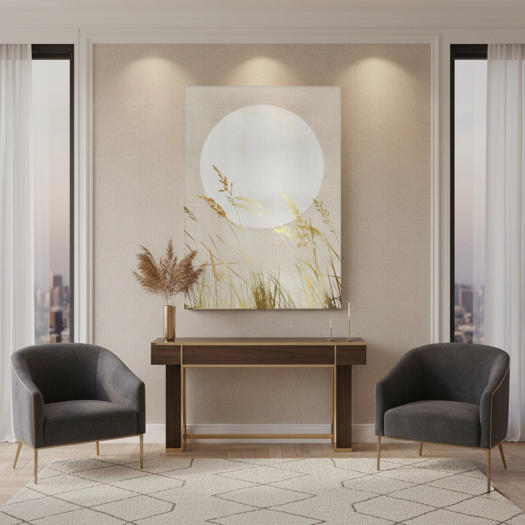 Minimalist Gold Grass - Canvas - Jasmineart.ae