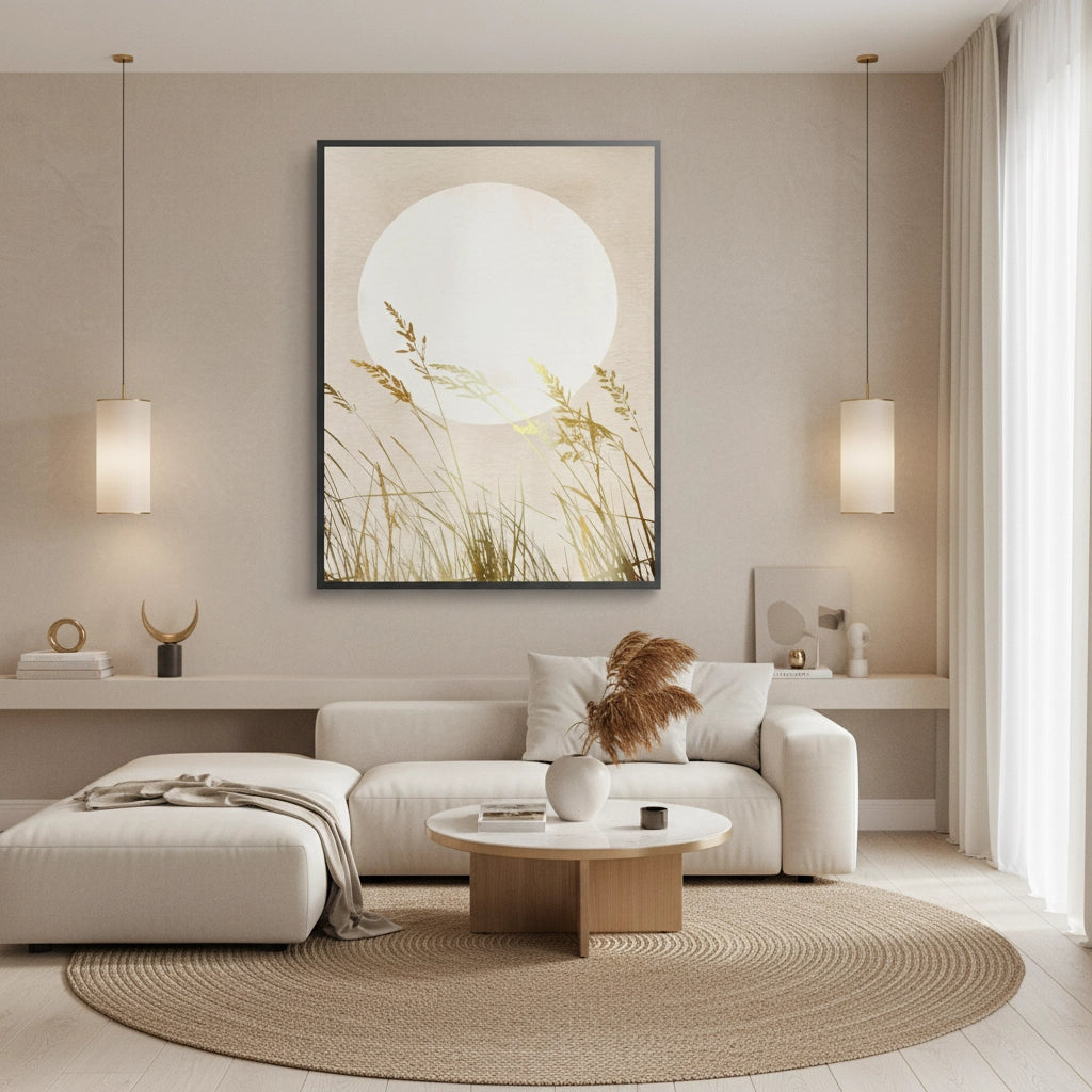 Minimalist Gold Grass - Fine Art - Jasmineart.ae