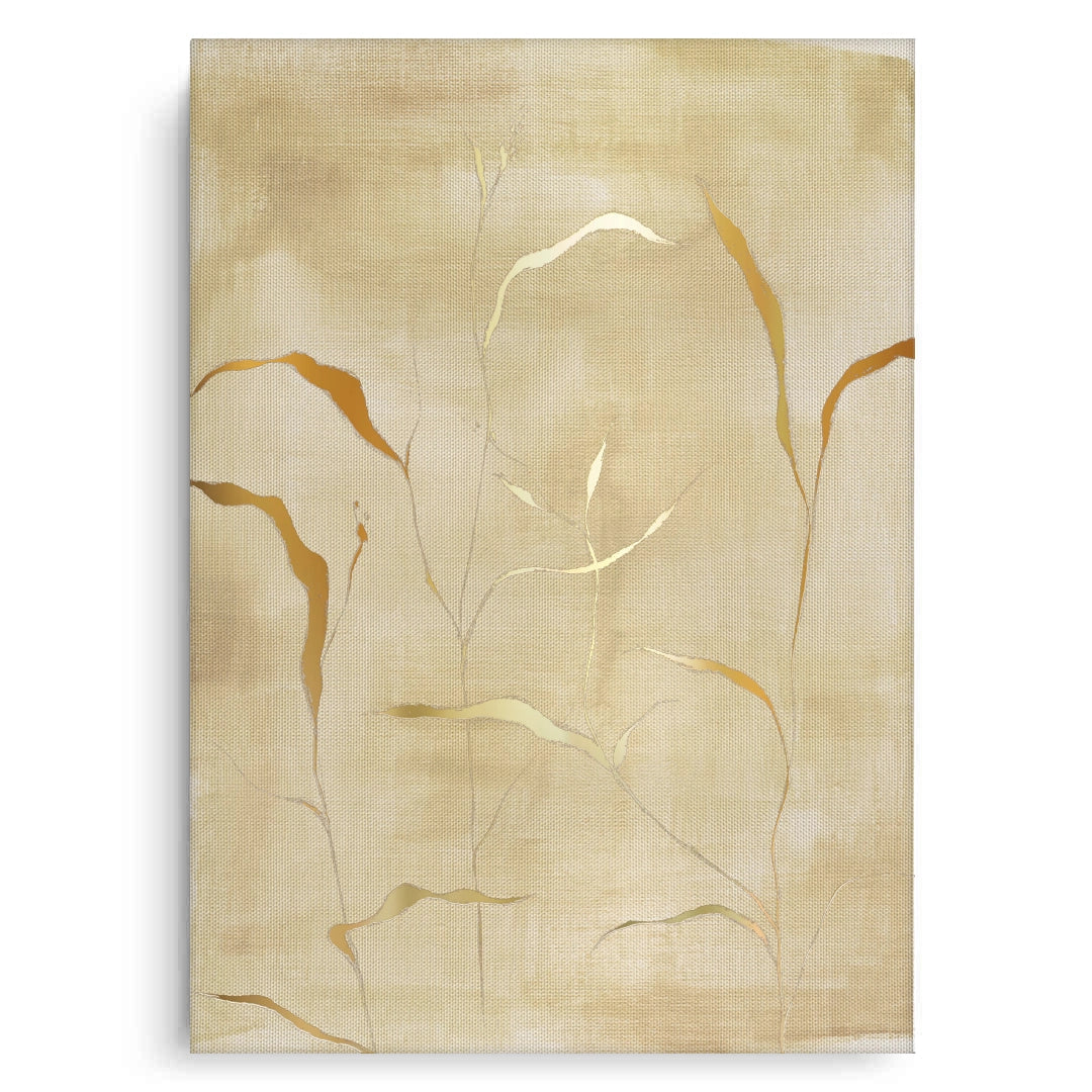 2Minimalist Gold Grass Botanical - Canvas