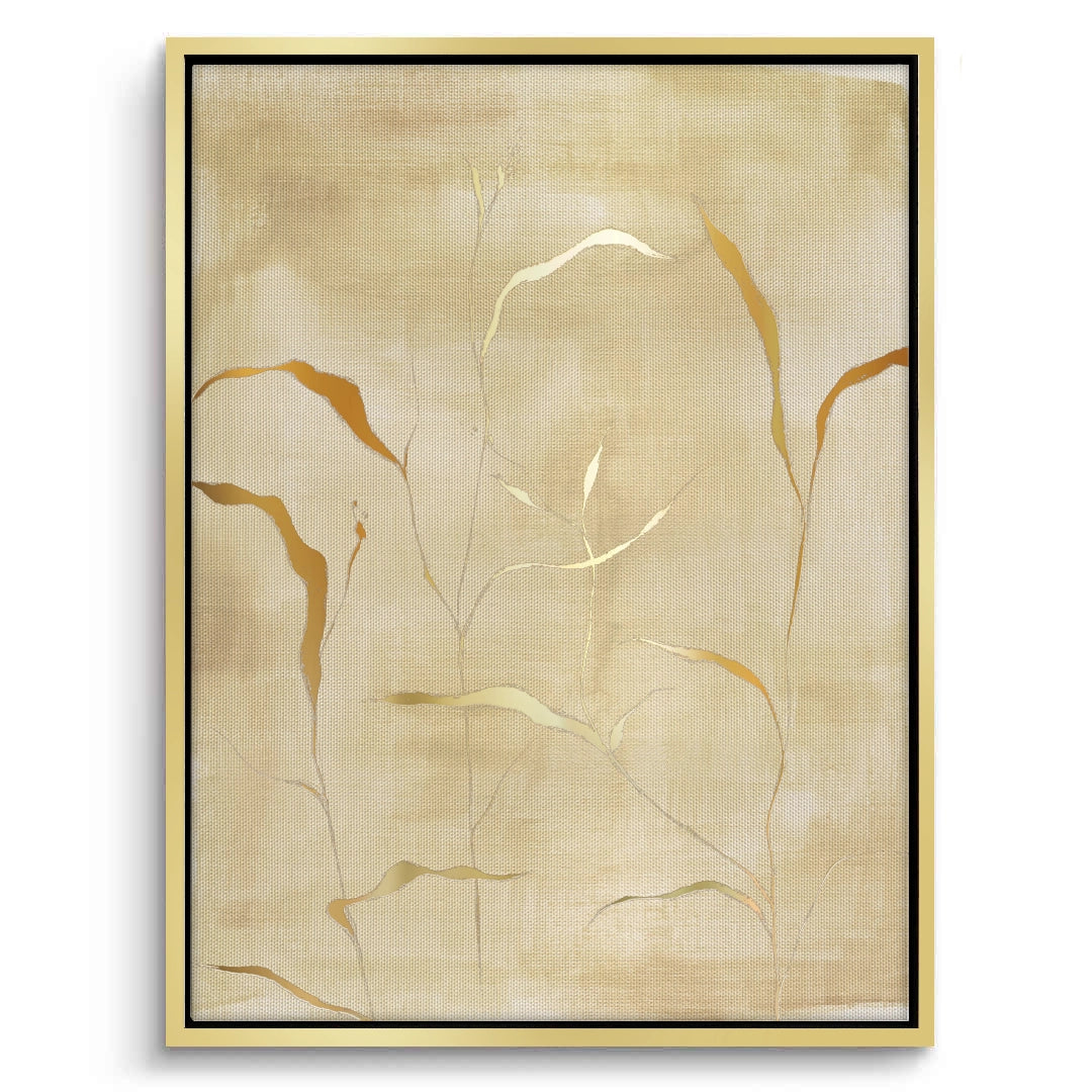 2Minimalist Gold Grass Botanical - Canvas