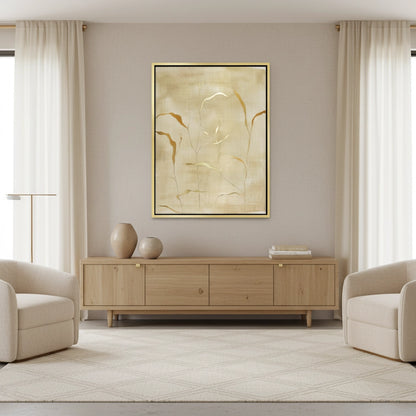 Minimalist Gold Grass Botanical - Canvas
