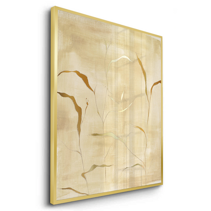 Minimalist Gold Grass Botanical - Fine Art