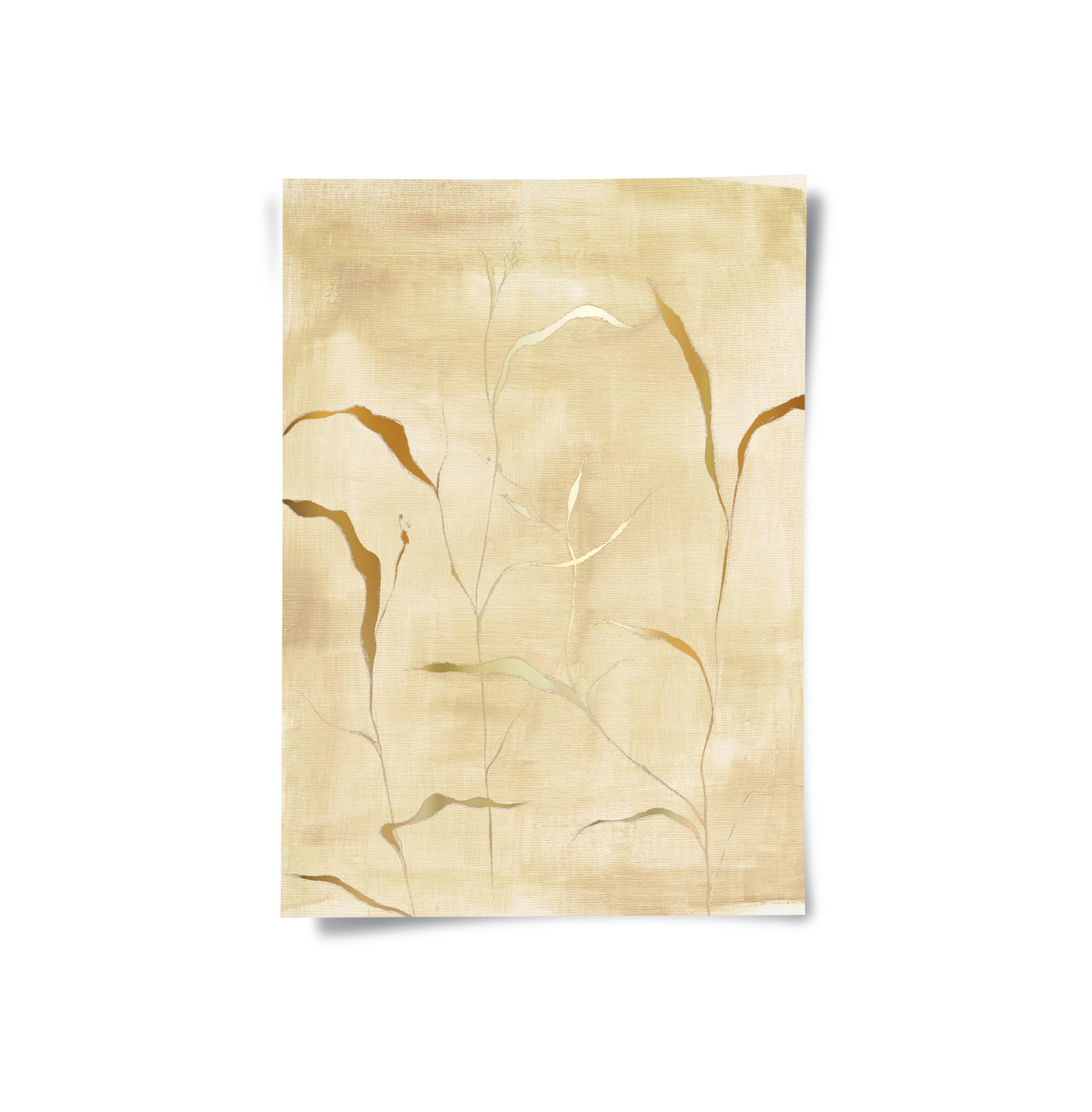 2Minimalist Gold Grass Botanical - Poster