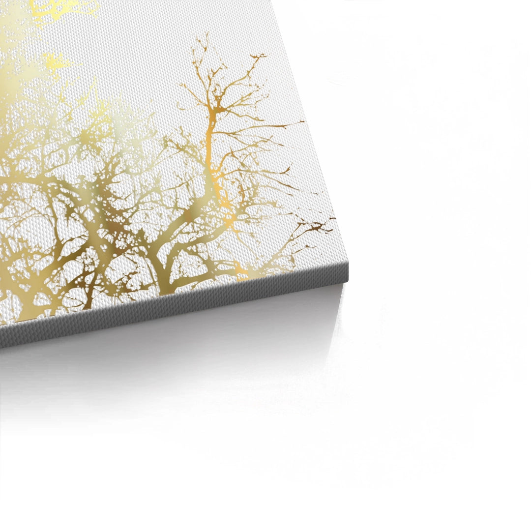 2Minimalist Gold Tree - Canvas