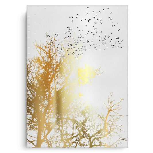 Minimalist Gold Tree - Canvas
