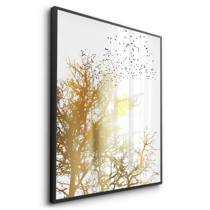 Minimalist Gold Tree - Fine Art