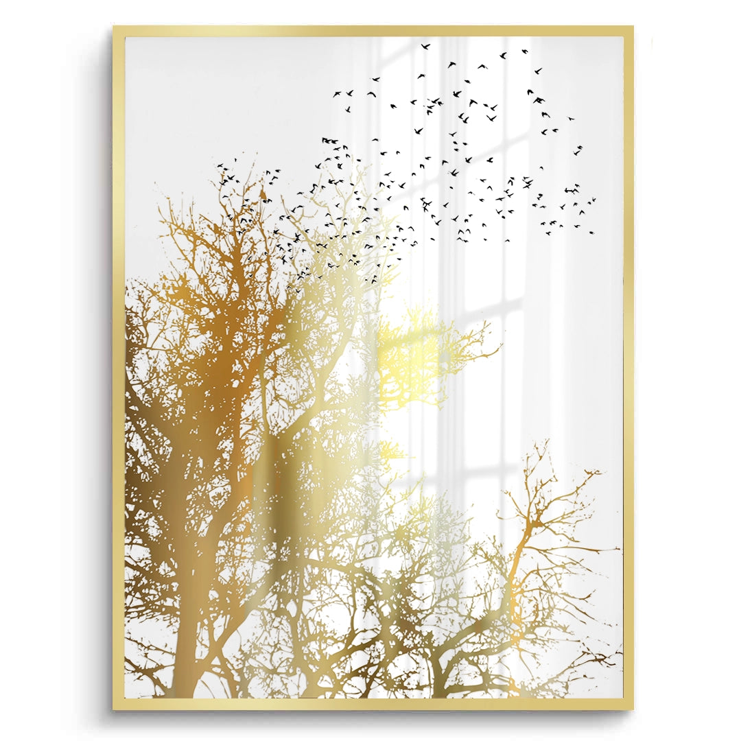 2Minimalist Gold Tree - Fine Art