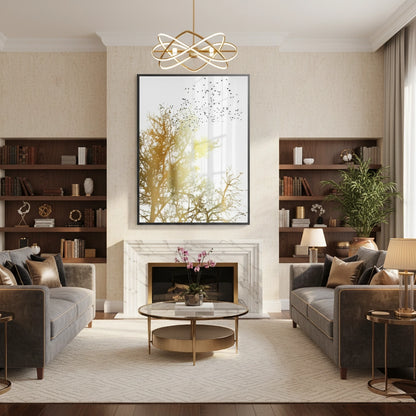 Minimalist Gold Tree - Fine Art