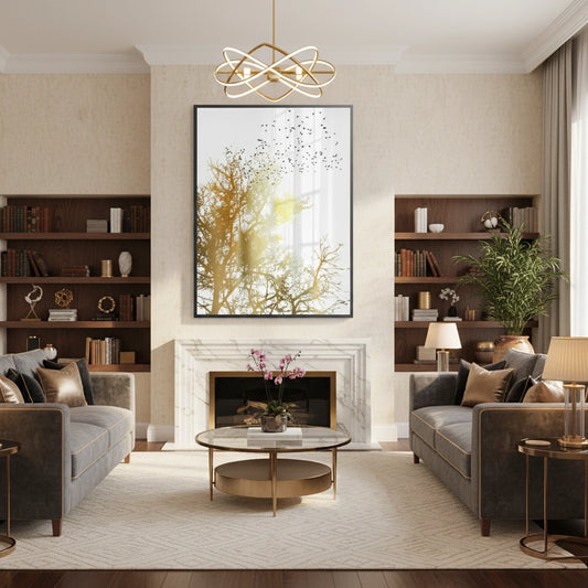 Minimalist Gold Tree - Fine Art