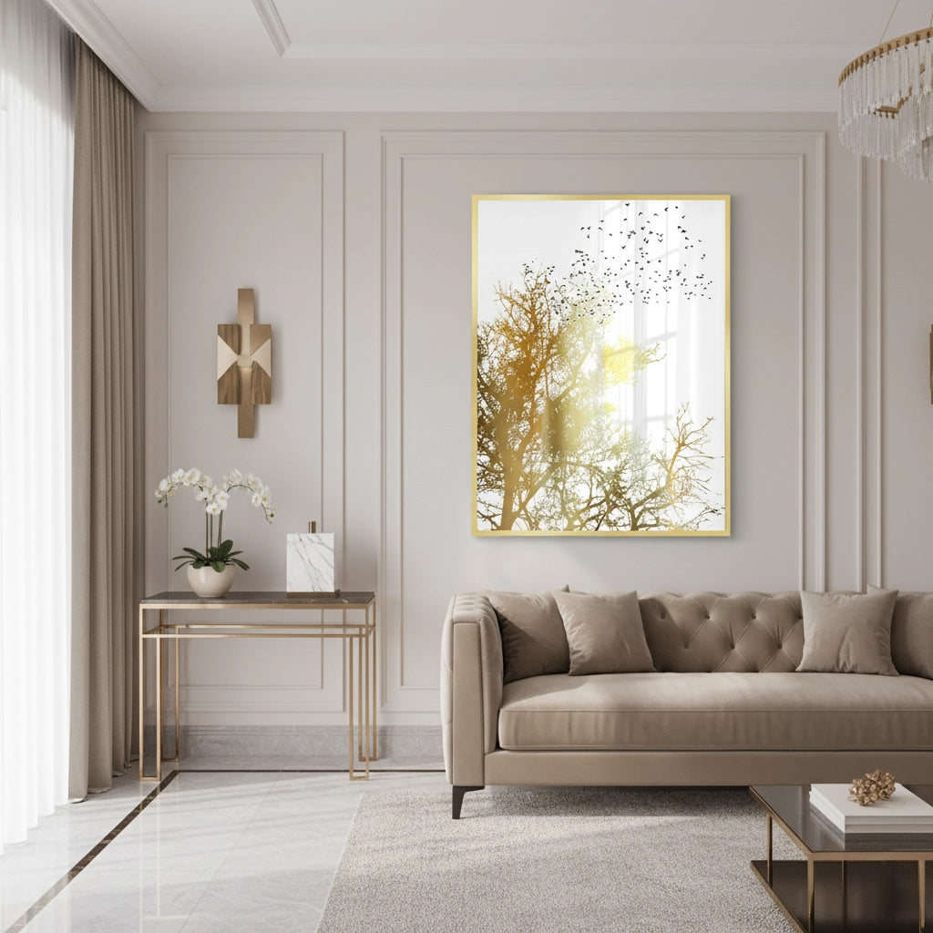 2Minimalist Gold Tree - Fine Art