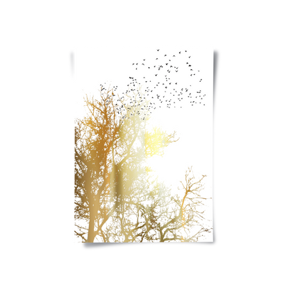 Minimalist Gold Tree - Poster