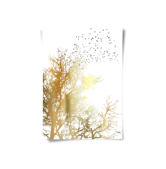 Minimalist Gold Tree - Poster