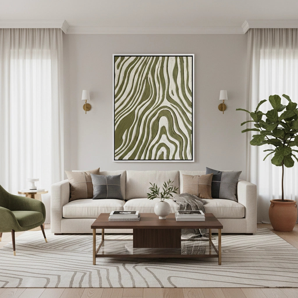 2Minimalist Green Stratum Painting #MGST440