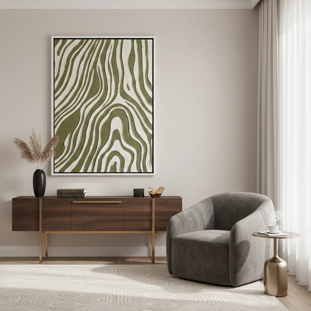 2Minimalist Green Stratum Painting #MGST440