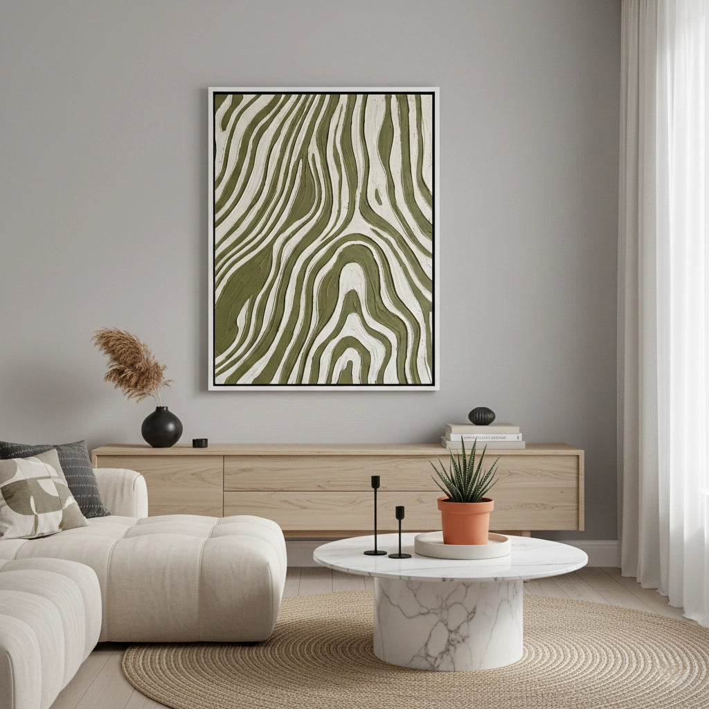 2Minimalist Green Stratum Painting #MGST440