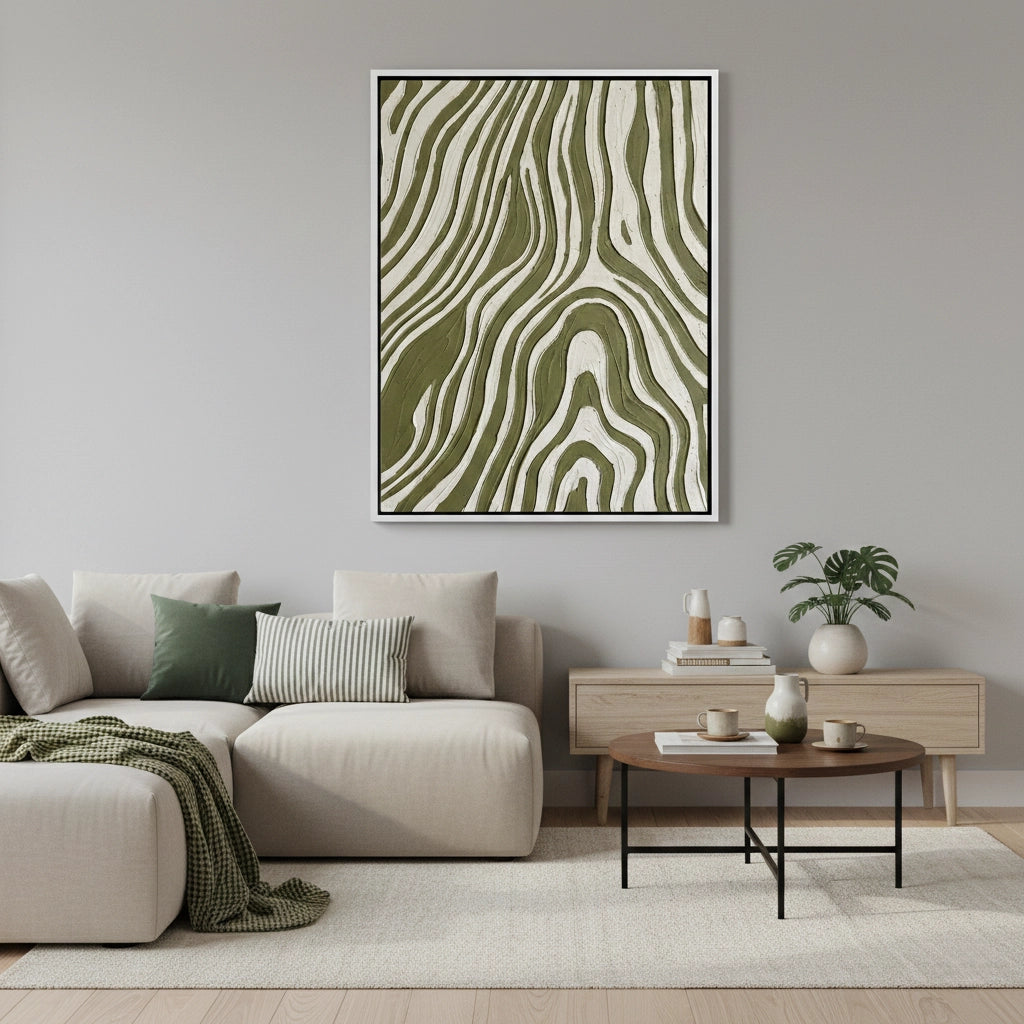 2Minimalist Green Stratum Painting #MGST440