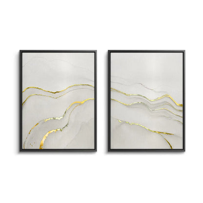 Minimalist Grey and Gold Set of 2 - Canvas