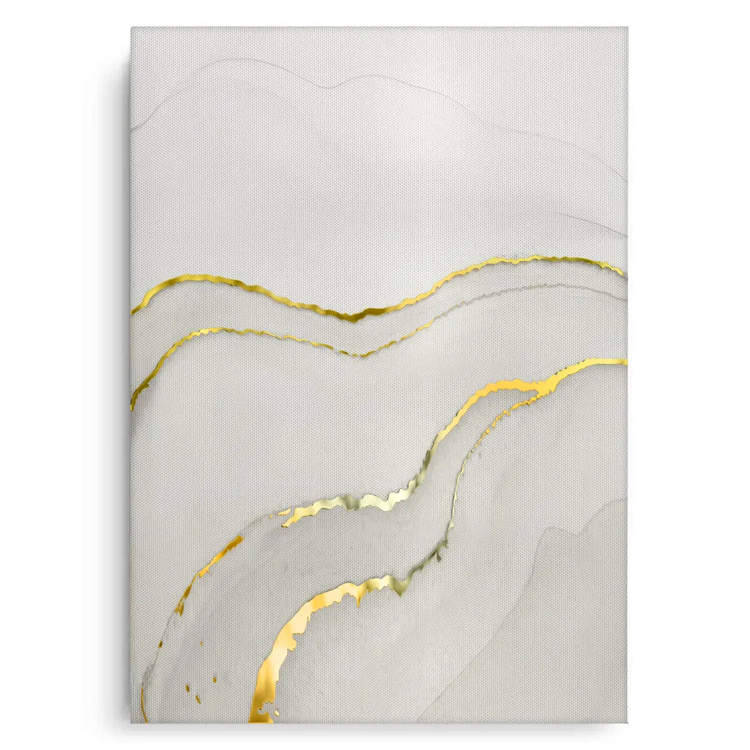 2Minimalist Grey and Gold Set of 2 - Canvas