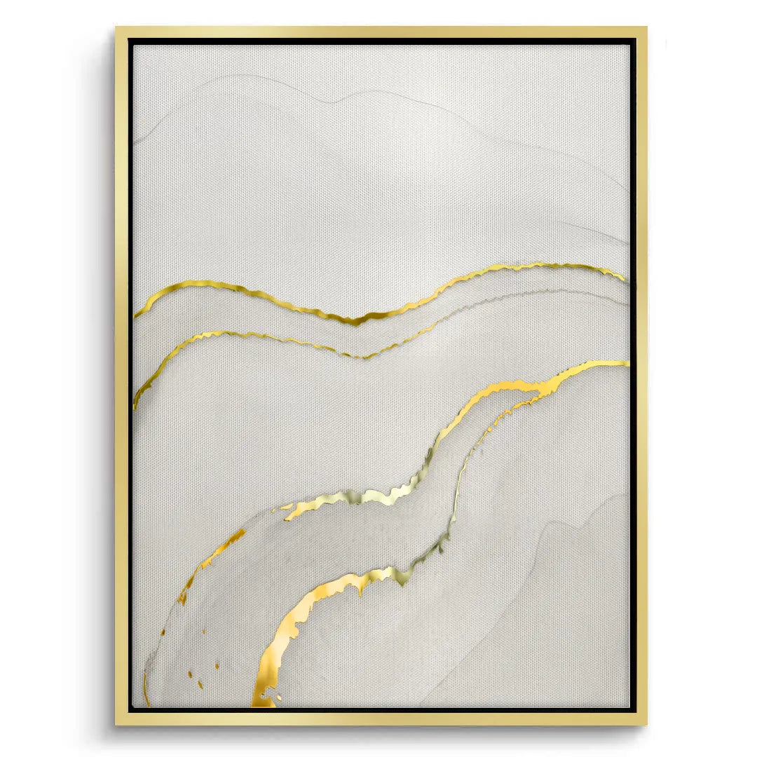2Minimalist Grey and Gold Set of 2 - Canvas