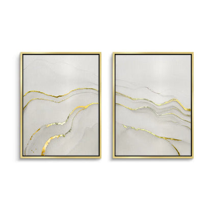Minimalist Grey and Gold Set of 2 - Canvas