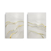 Minimalist Grey and Gold Set of 2 - Canvas - Jasmineart.ae