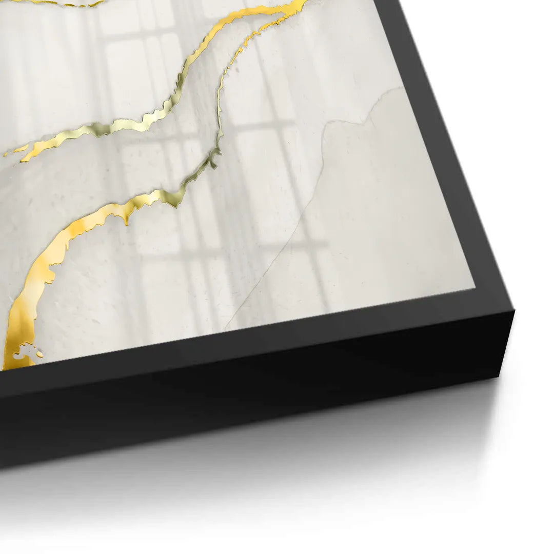 2Minimalist Grey and Gold Set of 2 - Fine Art