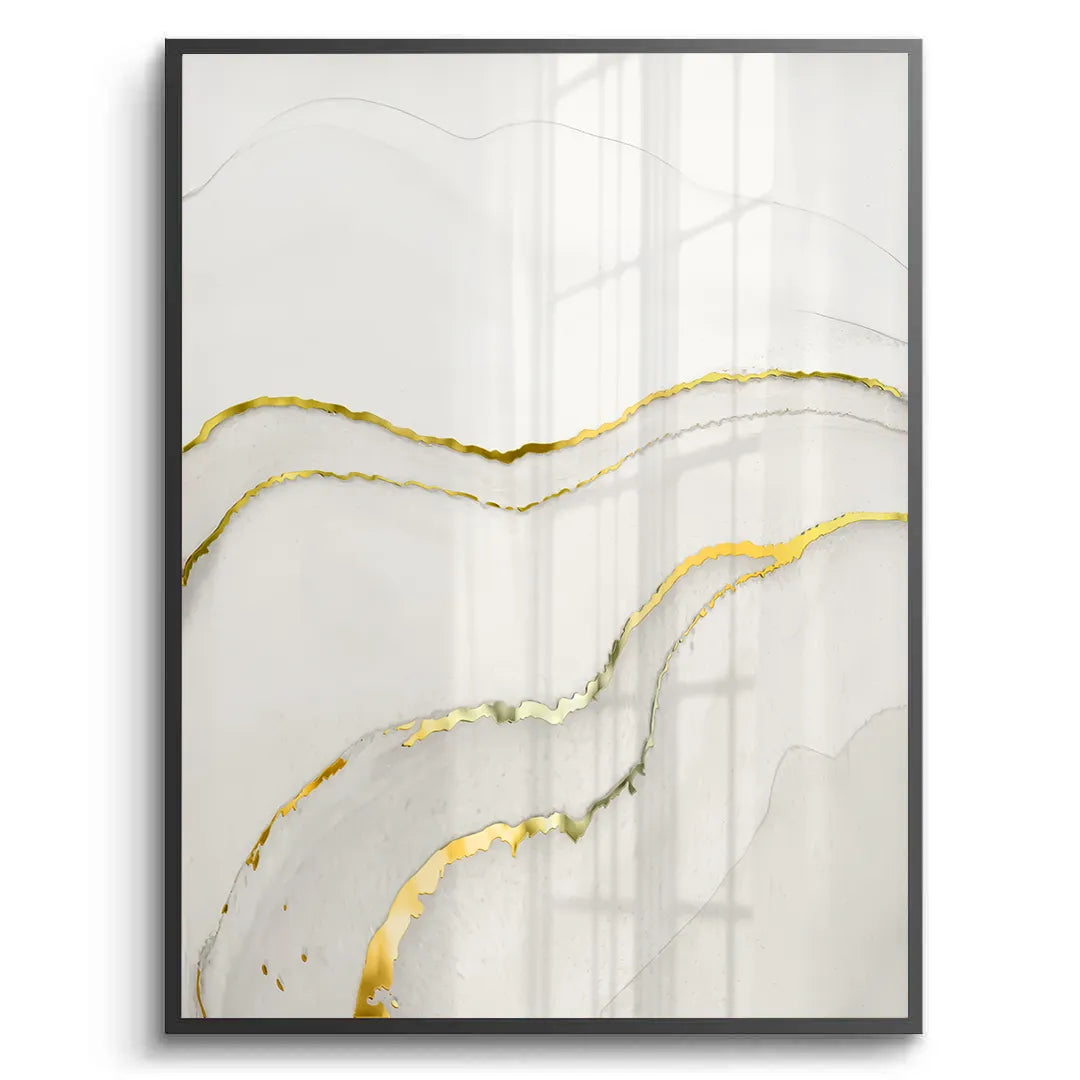Minimalist Grey and Gold Set of 2 - Fine Art - Jasmineart.ae